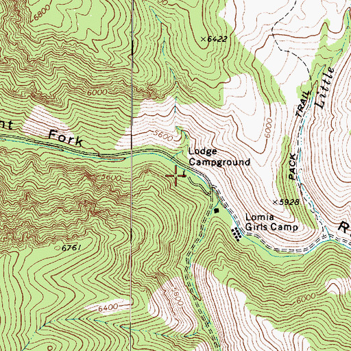 Topographic Map of Lodge Campground, UT