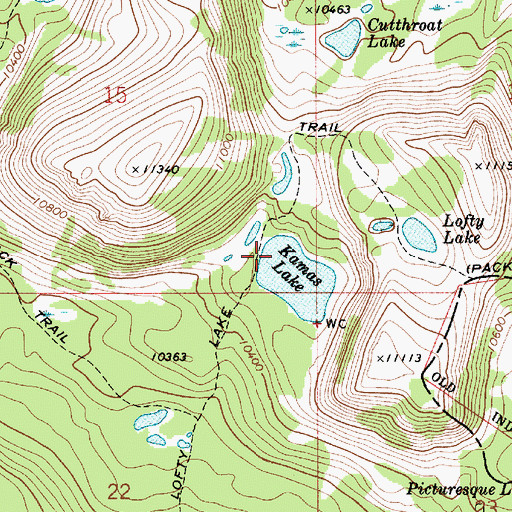 Topographic Map of Lofty Lake Trail, UT