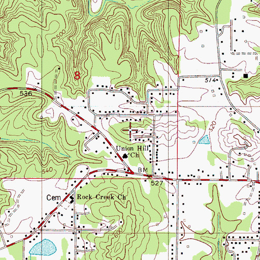 Topographic Map of Hopkins, AL