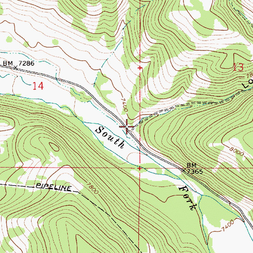 Topographic Map of Log Hollow, UT
