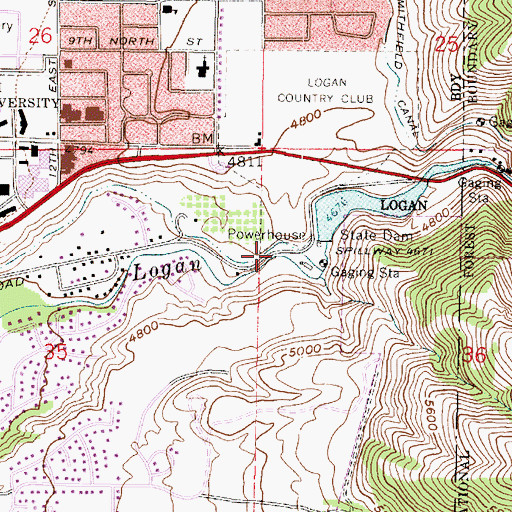 Topographic Map of Logan Canyon, UT