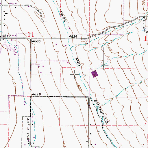 Topographic Map of Logan Hyde Park and Smithfield Canal, UT