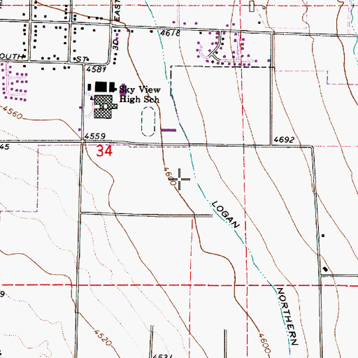 Topographic Map of Logan Northern Canal, UT