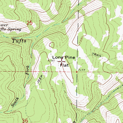 Topographic Map of Lone Pine Flat, UT