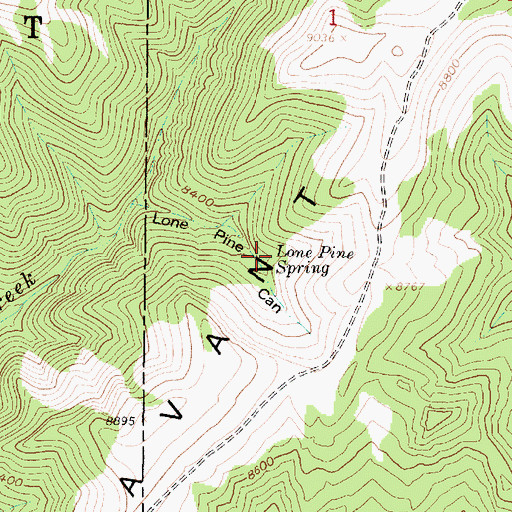 Topographic Map of Lone Pine Spring, UT