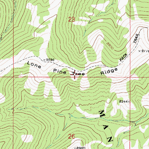 Topographic Map of Lone Pine Tree Ridge, UT