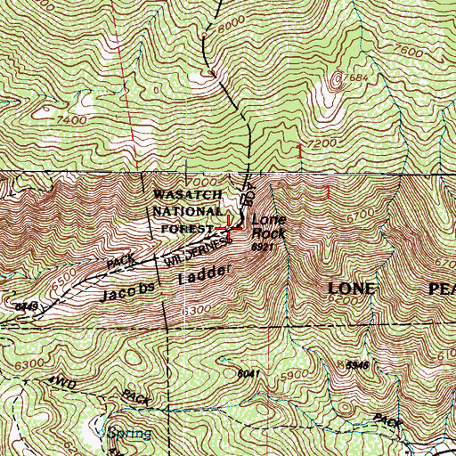 Topographic Map of Lone Rock, UT