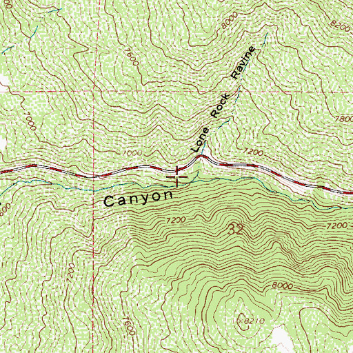 Topographic Map of Lone Rock Ravine, UT