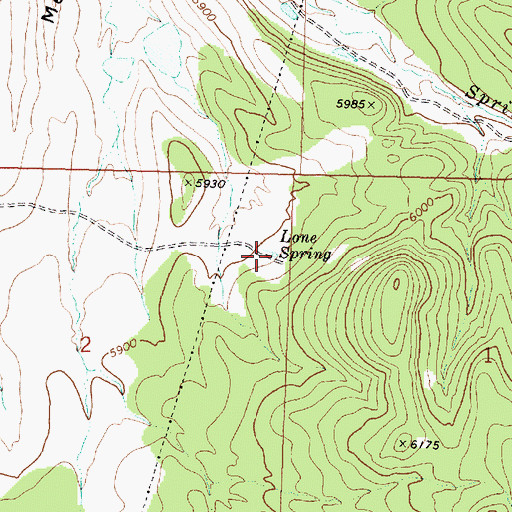 Topographic Map of Lone Spring, UT