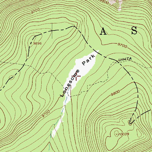 Topographic Map of Lonesome Park, UT
