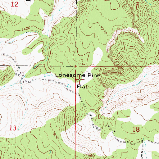 Topographic Map of Lonesome Pine Flat, UT