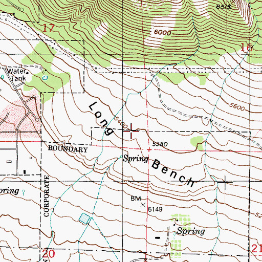 Topographic Map of Long Bench, UT