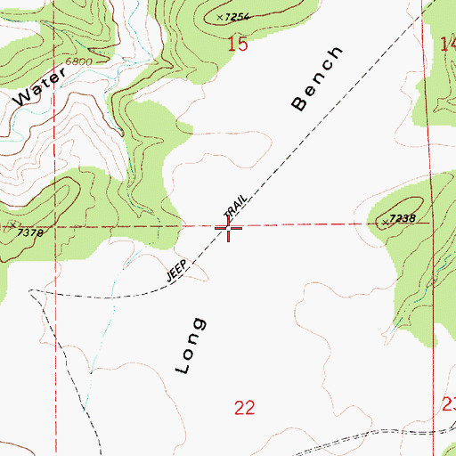 Topographic Map of Long Bench, UT