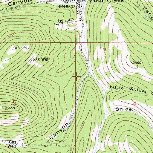 Topographic Map of Long Canyon, UT