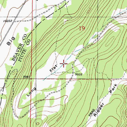 Topographic Map of Long Flat, UT