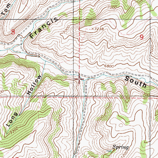 Topographic Map of Red Hollow, UT