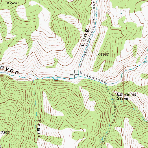 Topographic Map of Long Hollow, UT
