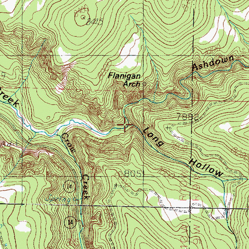 Topographic Map of Long Hollow, UT