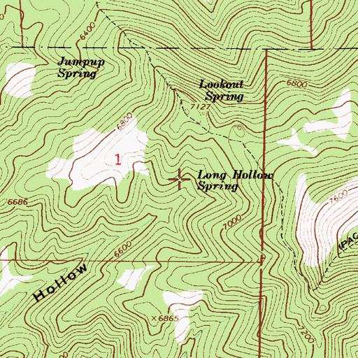 Topographic Map of Long Hollow Spring, UT