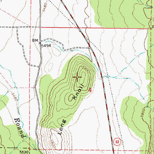 Topographic Map of Long Knoll, UT