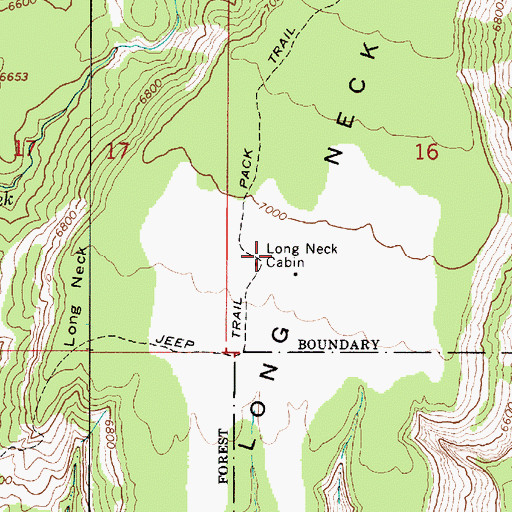 Topographic Map of Long Neck, UT