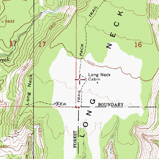 Topographic Map of Long Neck Cabin, UT