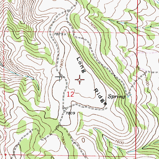 Topographic Map of Long Ridge, UT