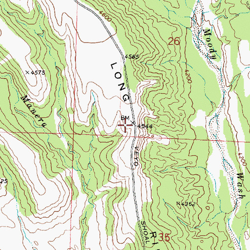 Topographic Map of Long Ridge, UT