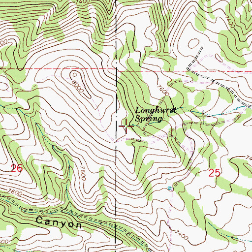 Topographic Map of Longhurst Spring, UT