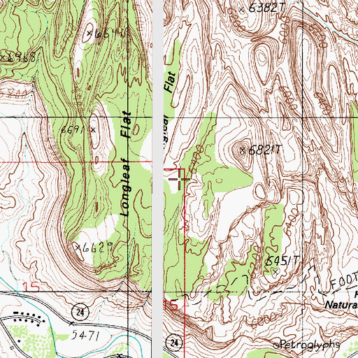 Topographic Map of Longleaf Flat, UT