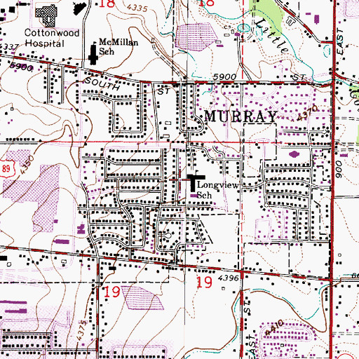 Topographic Map of Longview Elementary School, UT
