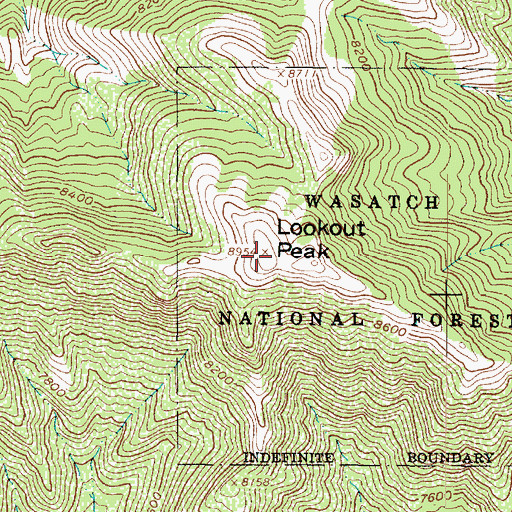 Topographic Map of Lookout Peak, UT