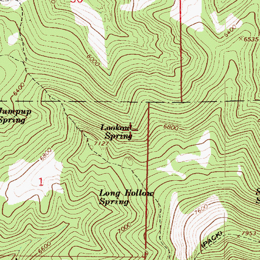 Topographic Map of Lookout Spring, UT