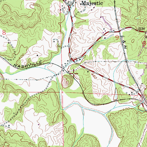 Topographic Map of Indio (historical), AL