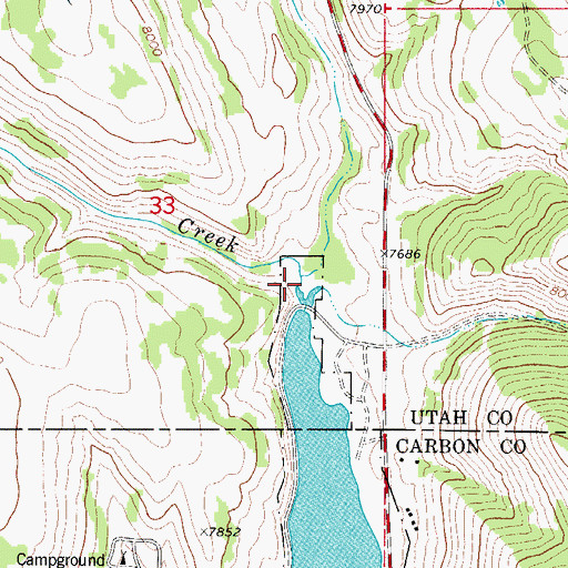 Topographic Map of Lost Creek, UT