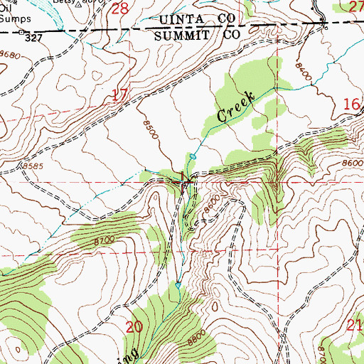 Topographic Map of Lost Creek, UT