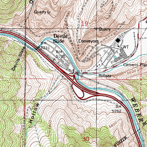 Topographic Map of Lost Creek, UT
