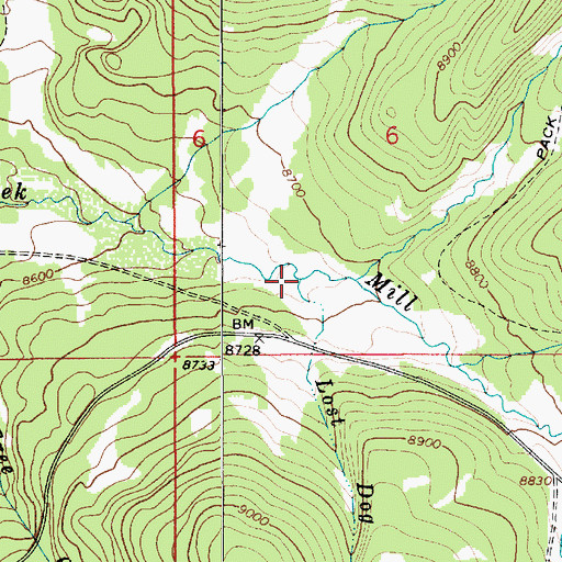 Topographic Map of Lost Dog Creek, UT