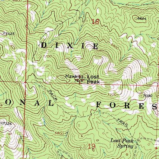 Topographic Map of Lost Peak, UT