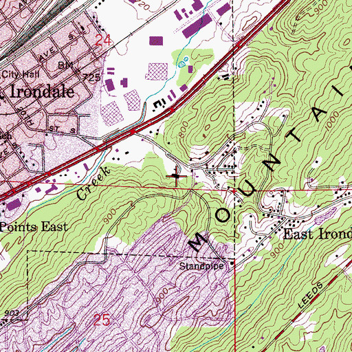 Topographic Map of Irondale Elementary School, AL