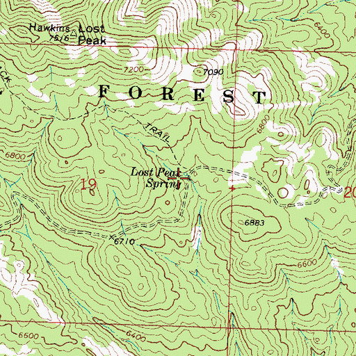 Topographic Map of Lost Peak Spring, UT