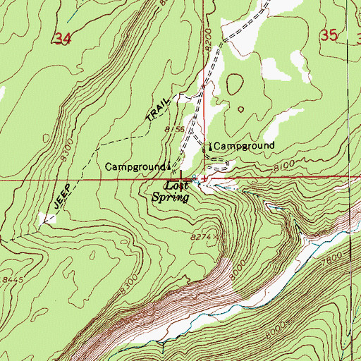 Topographic Map of Lost Spring, UT