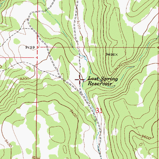 Topographic Map of Lost Spring Reservoir, UT