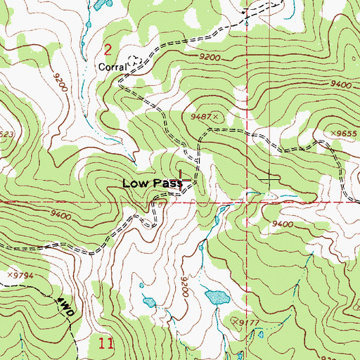 Topographic Map of Low Pass, UT