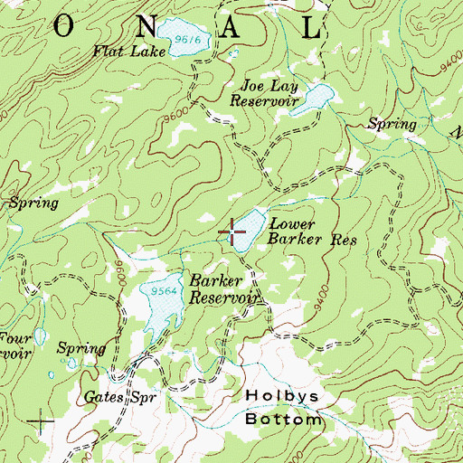Topographic Map of Lower Barker Reservoir, UT