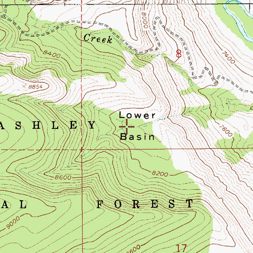 Topographic Map of Lower Basin, UT
