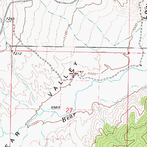 Topographic Map of Lower Bear Valley, UT