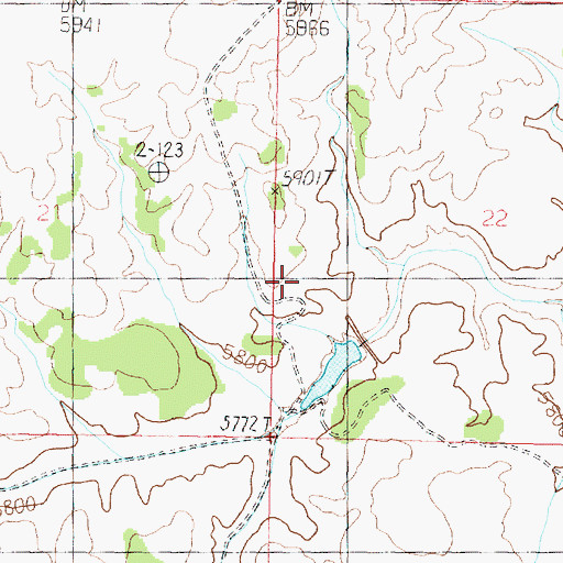 Topographic Map of Bishop Camp, AZ