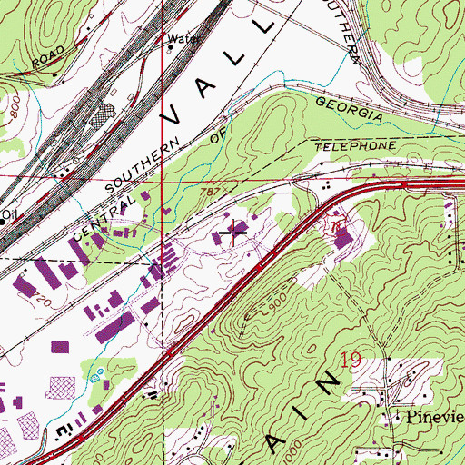 Topographic Map of Irondale Plaza Shopping Center, AL
