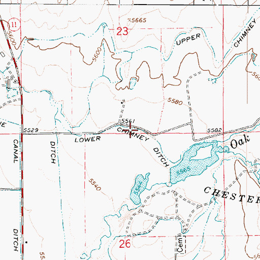 Topographic Map of Lower Chimney Ditch, UT